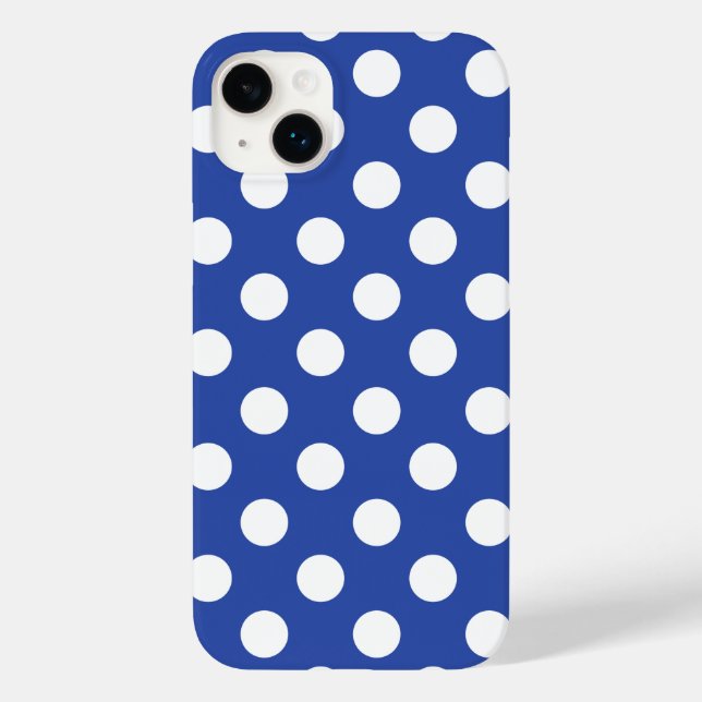 Beautiful Blue - White Polka Dot Pattern Case-Mate iPhone Hülle (Rückseite)