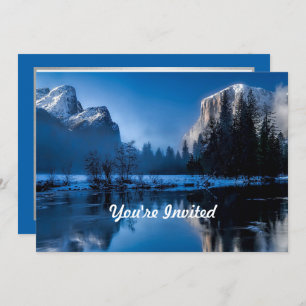 Beautiful Blue Yellowstone Foto Geburtstag Einladung