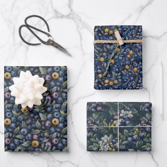 Beautiful Blueberry Geschenkpapier Set (Vorderseite)
