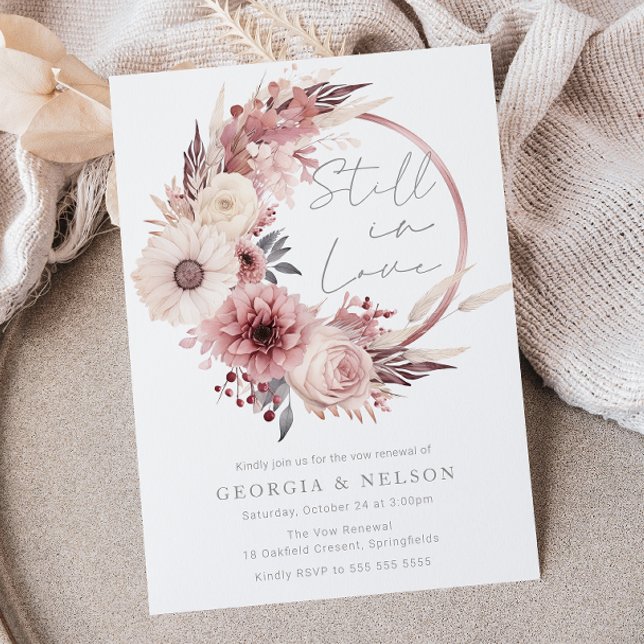 Beautiful Boho Blush Wedding Vow Renewal Einladung (Von Creator hochgeladen)
