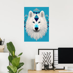 Beautiful Boho Samoyed Puppy Dog Poster