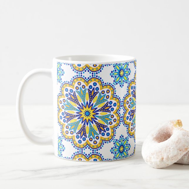 Beautiful Boho Talavera Tile Kaffeetasse (Mit Donut)