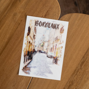 Beautiful Bordeaux Frankreich Watercolor Reisen Postkarte