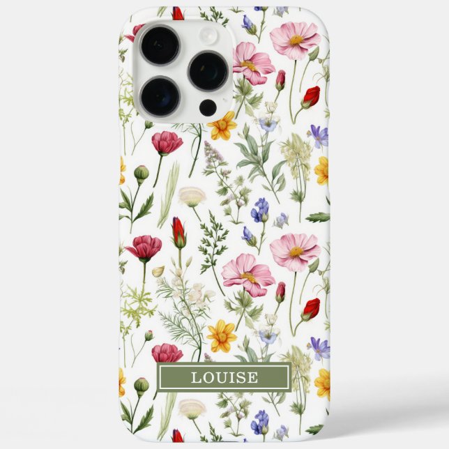 Beautiful Botanical Wildflowers Name Case-Mate iPhone Hülle (Rückseite)