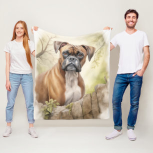 Beautiful Boxer Dog Fleecedecke