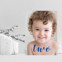 Beautiful Boy GIRL 2. Geburtstag Party Foto Blau