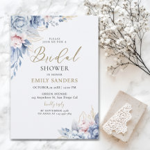 Beautiful Bridal Shower with Flowers Blue Tones