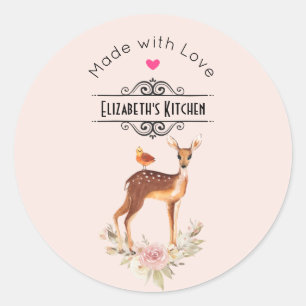 Beautiful Brown Doe Vintag Kitchen Runder Aufkleber