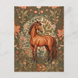 Beautiful Brown Horse William Morris Inspiriert Postkarte