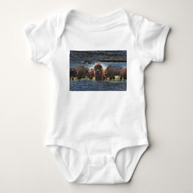 Beautiful Buffalo Herd Baby Strampler (Vorderseite)