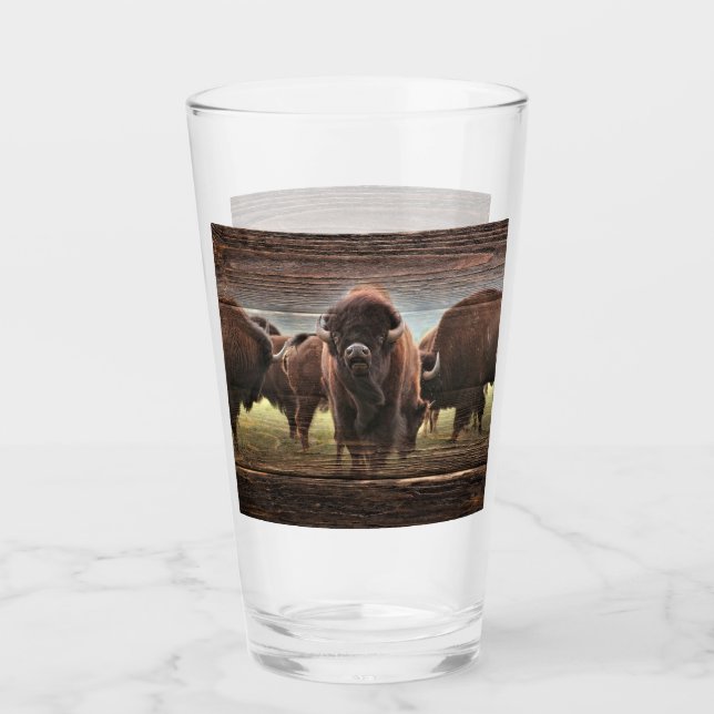 Beautiful Buffalo Herd Glas (Vorderseite)