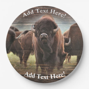 Beautiful Buffalo Herd Pappteller