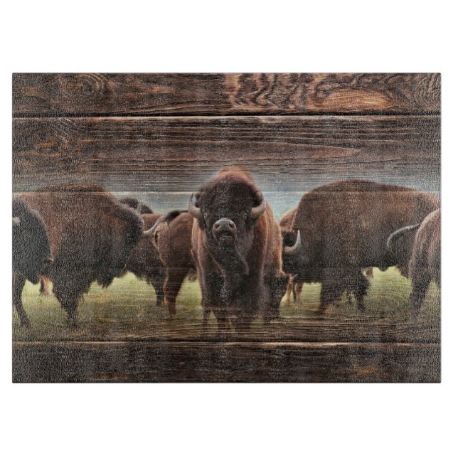 Beautiful Buffalo Herd Schneidebrett (Vorderseite)