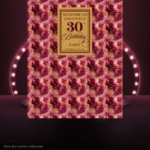 Beautiful Burgundy Blush Gold Boho 30. Geburtstag Wandteppich