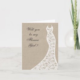 Beautiful Burlap wirst du meine Blume Girl Card se Einladung