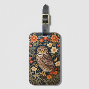 Beautiful Burrowing Owl William Morris Inspiriert Gepäckanhänger