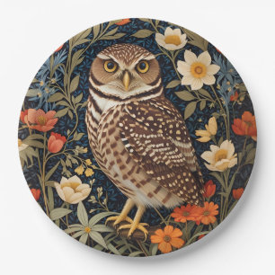 Beautiful Burrowing Owl William Morris Inspiriert Pappteller