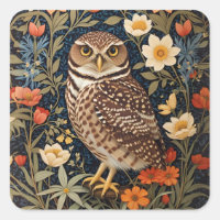 Beautiful Burrowing Owl William Morris Inspiriert