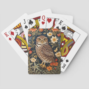 Beautiful Burrowing Owl William Morris Inspiriert Spielkarten
