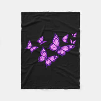Beautiful Butterfly Purple Rose Butterfly Lovers Fleecedecke