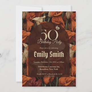 Beautiful Call Lilies Charm Birthday  Einladung