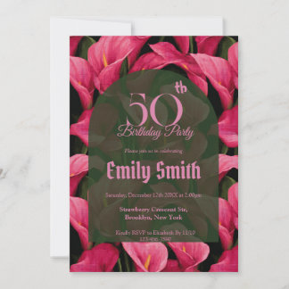 Beautiful Call Lilies Floral 15Th Birthday Party Einladung