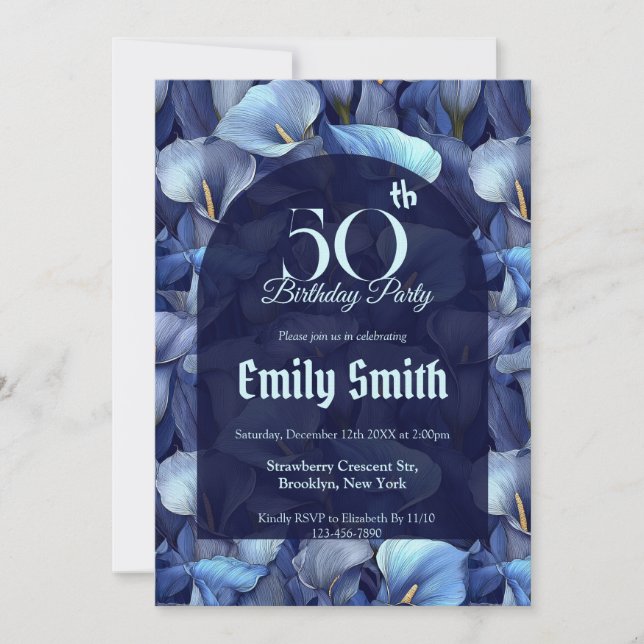 Beautiful Call Lilies Flower Women Birthday Einladung (Vorderseite)