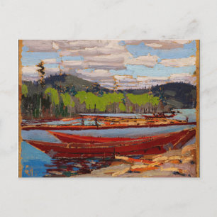 Beautiful Canadian Lake Scene Tom Thomson Bateaux Postkarte