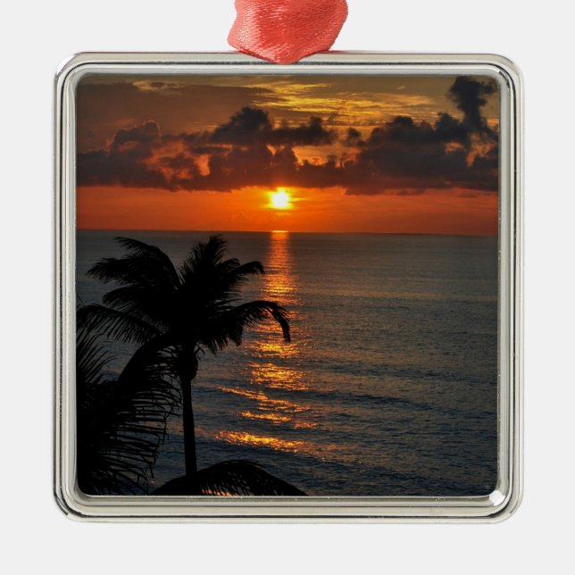 Beautiful Cancun Sunset Ornament Aus Metall (Vorne)