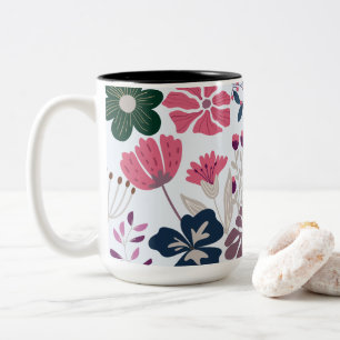 Beautiful & Charming Modern Floral Zweifarbige Tasse