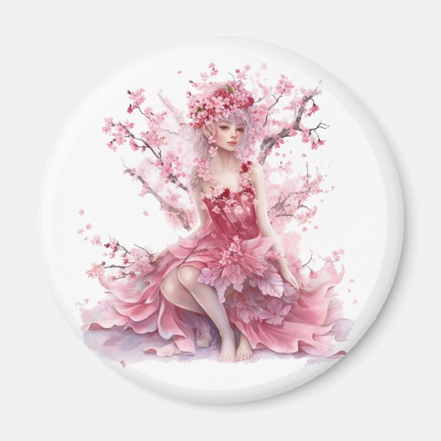 Beautiful Cherry Blossom Fairy/Fee/Fee Prinzessin Magnet (Vorne)