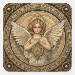 Beautiful Cherub Angel Quadratischer Aufkleber