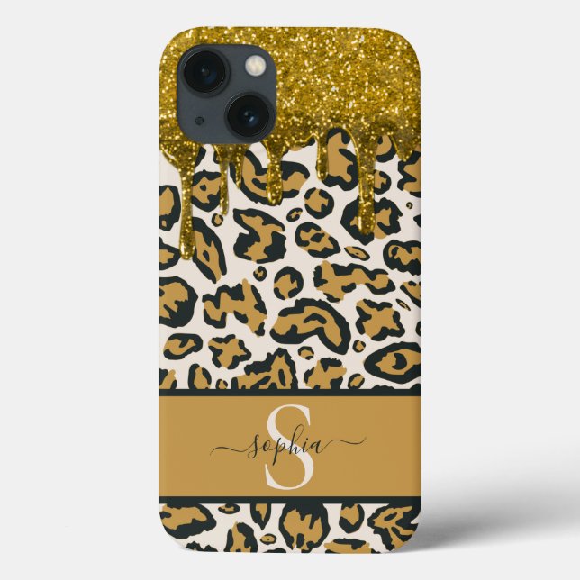 Beautiful Chic Imitate Glitzer Leopard Print Case-Mate iPhone Hülle (Rückseite)