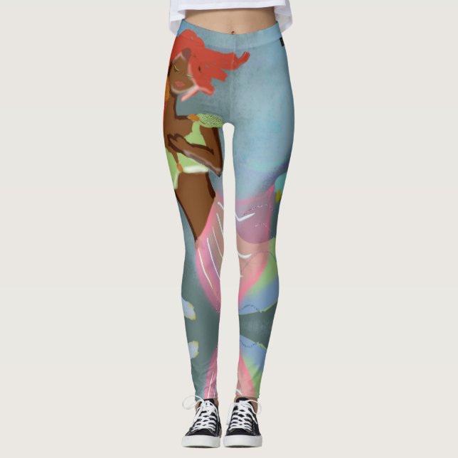 Beautiful Chic Mermaid Full Art Print Leggings (Vorderseite)