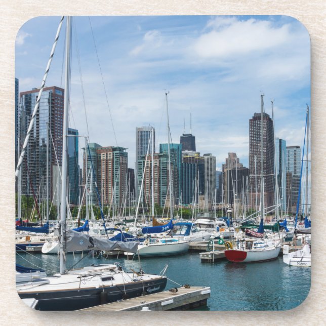Beautiful Chicago Harbour Getränkeuntersetzer (Vorderseite)