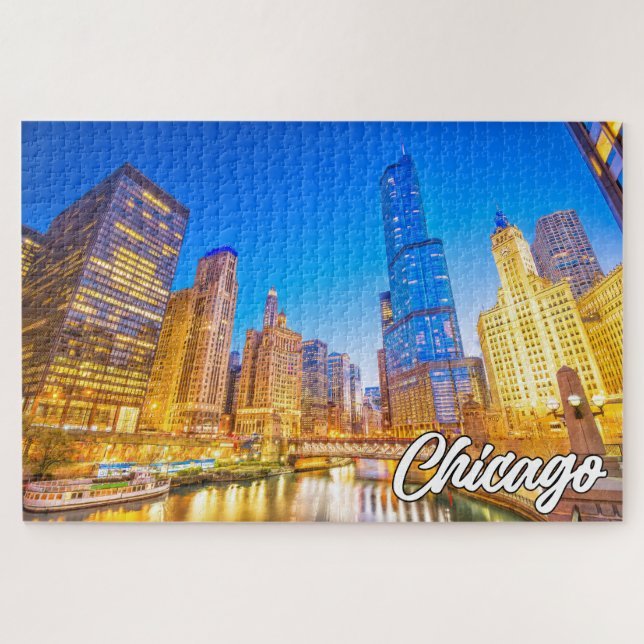 Beautiful Chicago, Illinois, Vereinigte Staaten Puzzle (Horizontal)