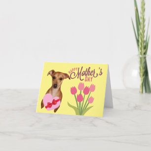 Beautiful Chiweenie Floral Mothers Day Card Karte