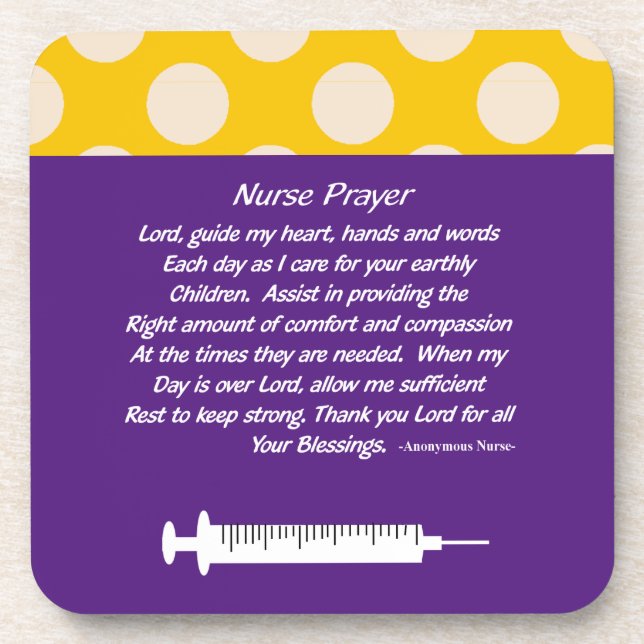 Beautiful Christian Nurse Prayer Purple Getränkeuntersetzer (Vorderseite)