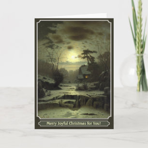 Beautiful Christmas card with winter night artwork Feiertagskarte