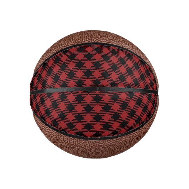 Beautiful Christmas Red Buffalo Kariert Mini Basketball (Vorderseite)