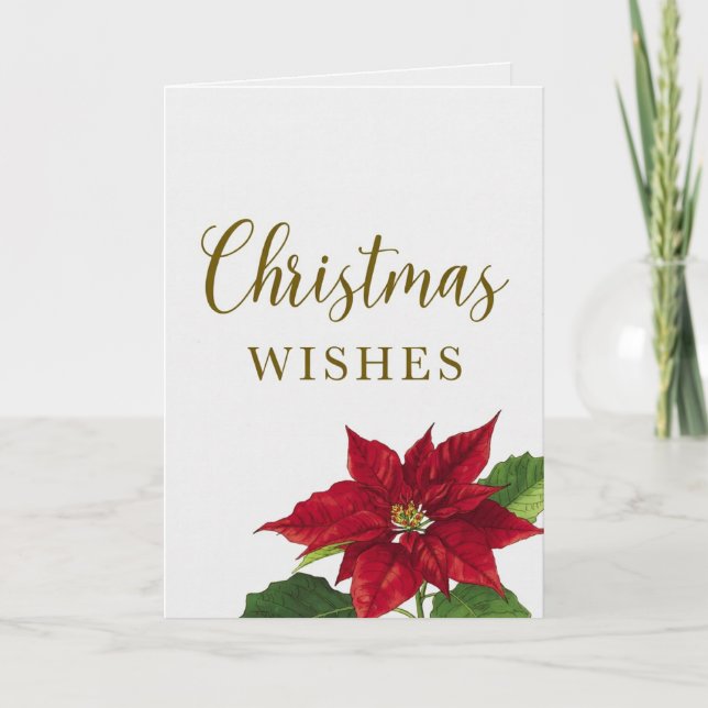 Beautiful Christmas Wishes Holiday Greeting Card Karte (Vorderseite)