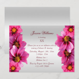 Beautiful Classy Dahlias Floral Geburtstag Einladung