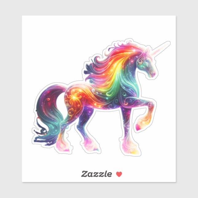 Beautiful Colorful Unicorn  Aufkleber (Blatt)