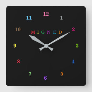 Beautiful Colors - Customizable - Migned Quadratische Wanduhr