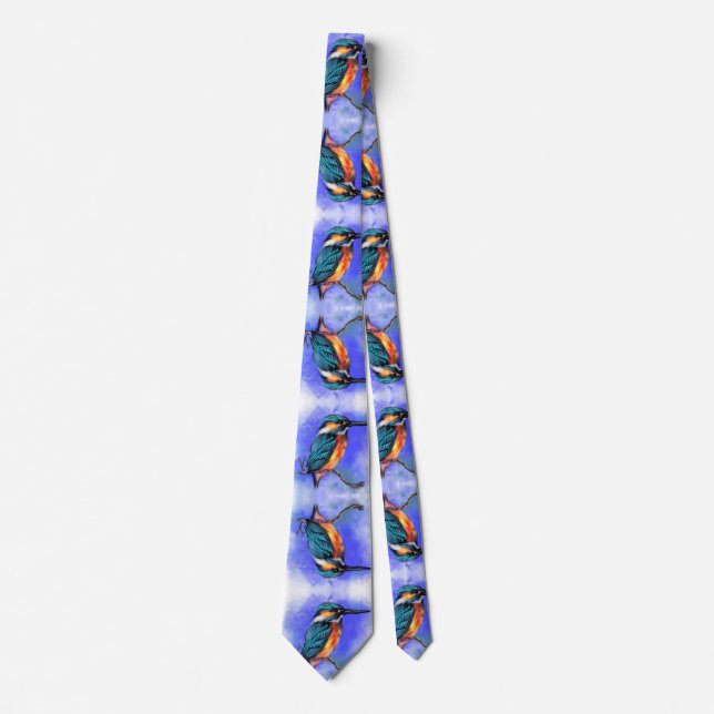 Beautiful Colors Kingfisher Bird Neck Tie Krawatte (Vorderseite)