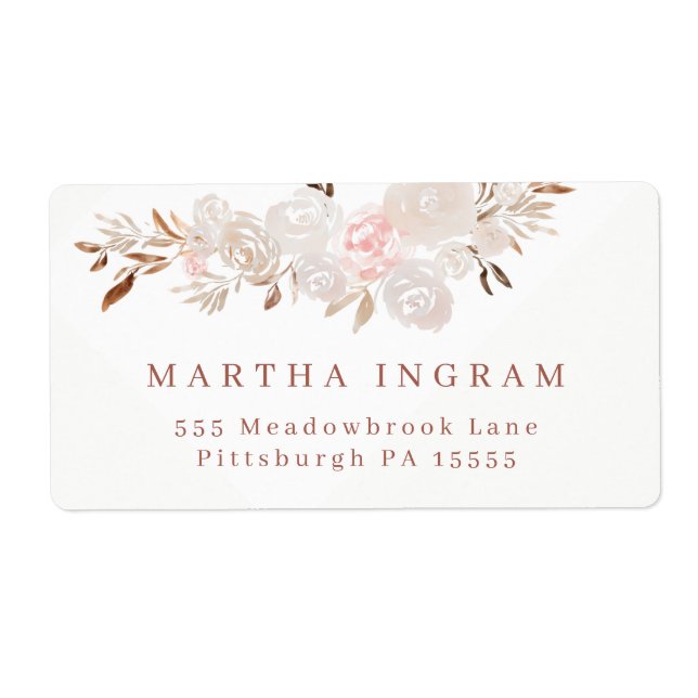 Beautiful Creme Rose Monogram Label (Vorne)