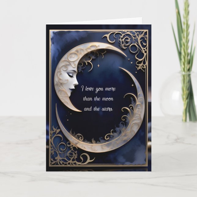Beautiful Crescent Moon Geburtstag Karte (Vorderseite)