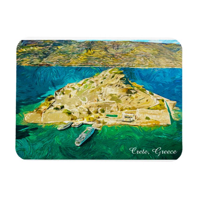 Beautiful Crete Greece Scenery Oil Paint Magnet (Horizontal)