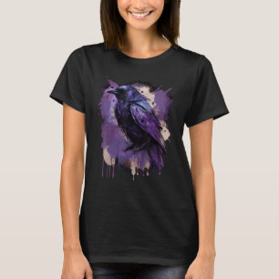 Beautiful Crow Raven Bird Lila Stain Men W T-Shirt