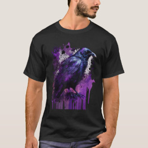 Beautiful Crow Raven Bird Lila Stain Men W T-Shirt